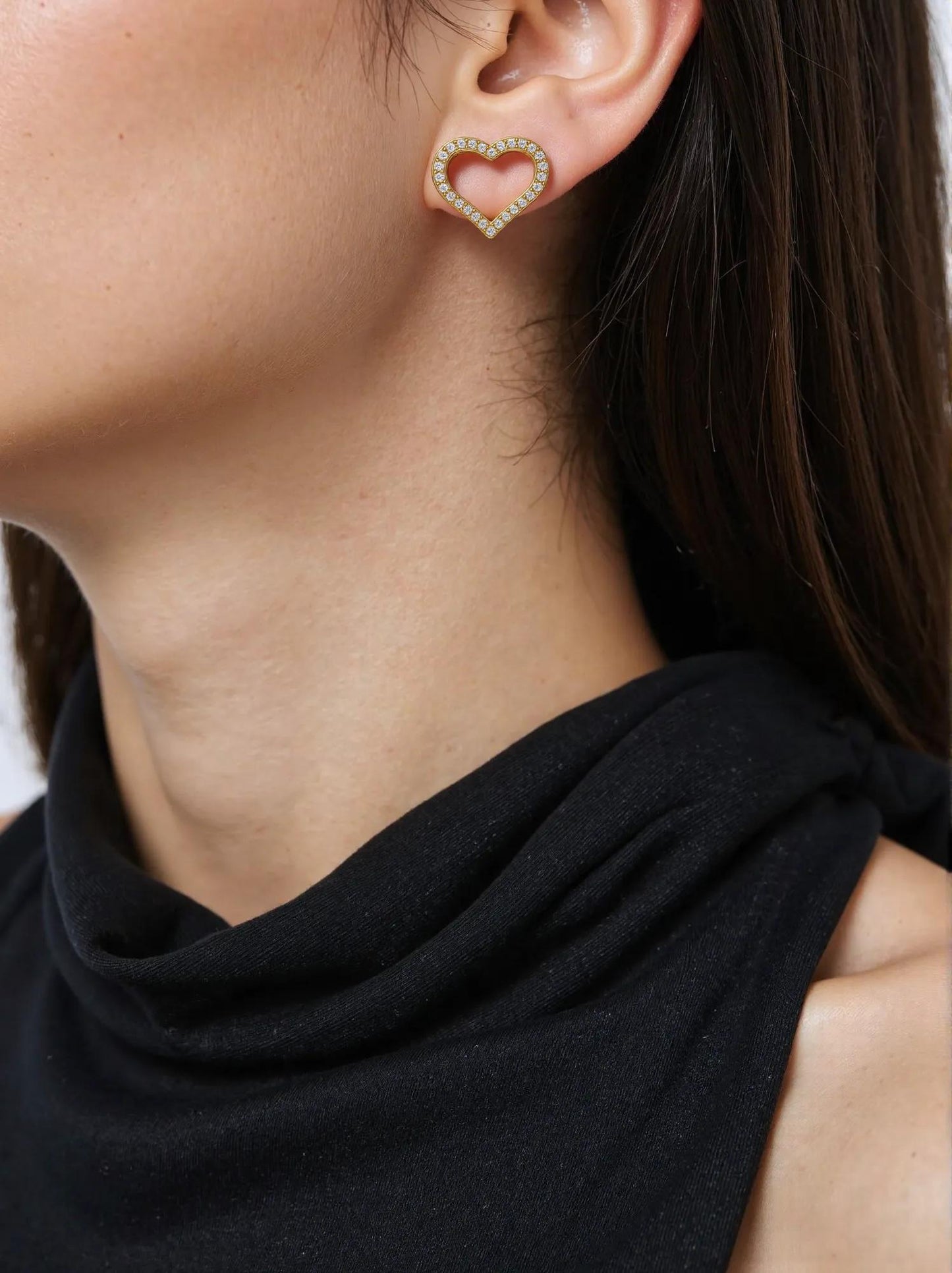 18K Gold Plated Heart Earrings