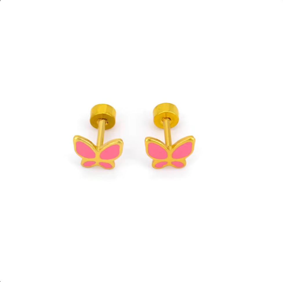 Kids Lyra Butterfly Screwback Earrings