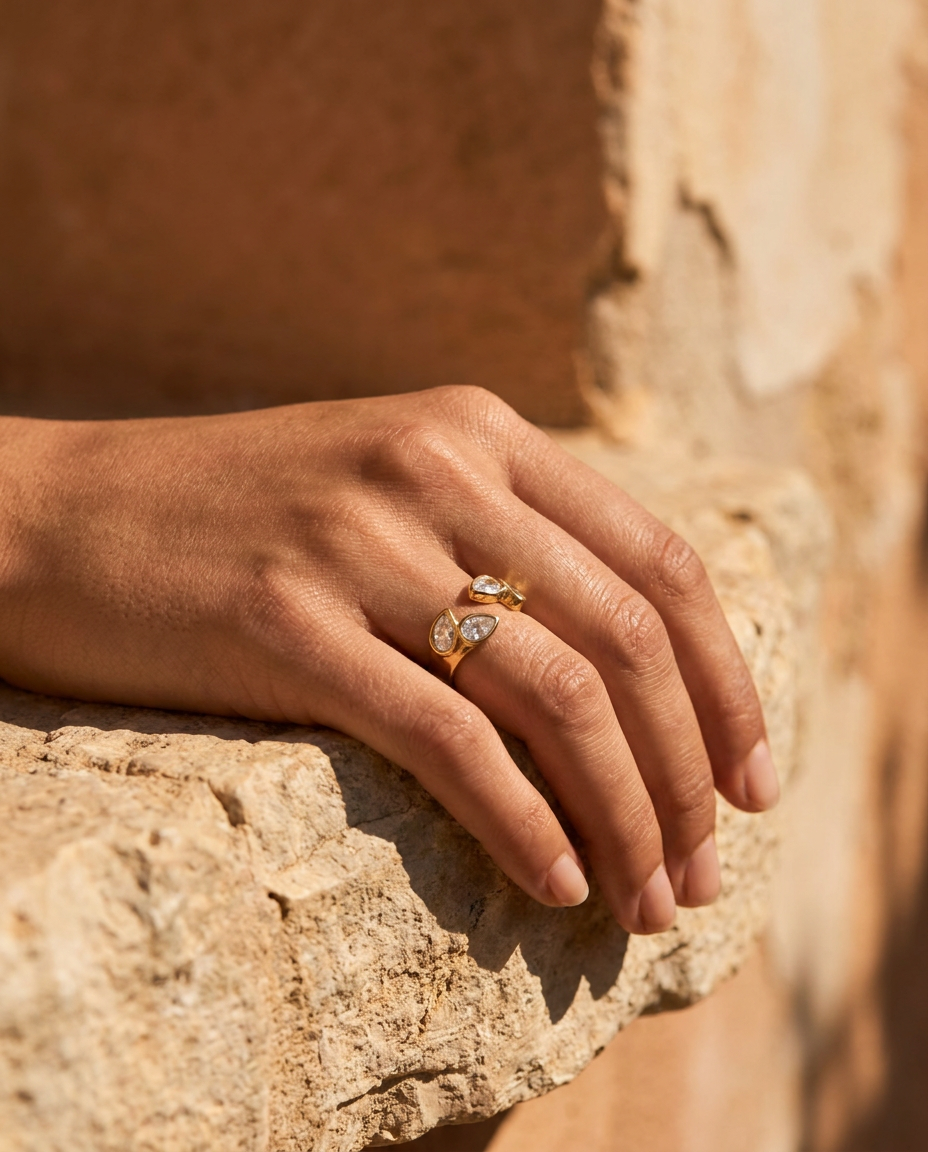 Colette Ring - 18k Gold Plated Stainless Steel