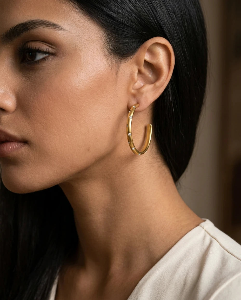 Beverly Earrings - 18k Gold Plated Stainless Steel