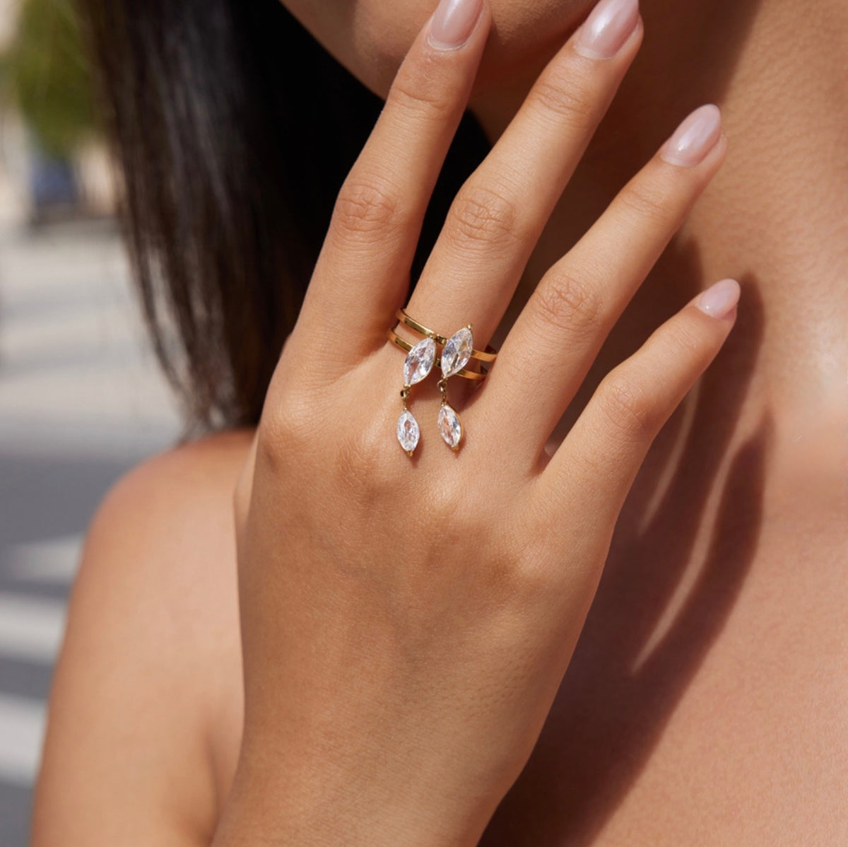 Vivica Adjustable Ring - 18k Gold Plated Stainless Steel