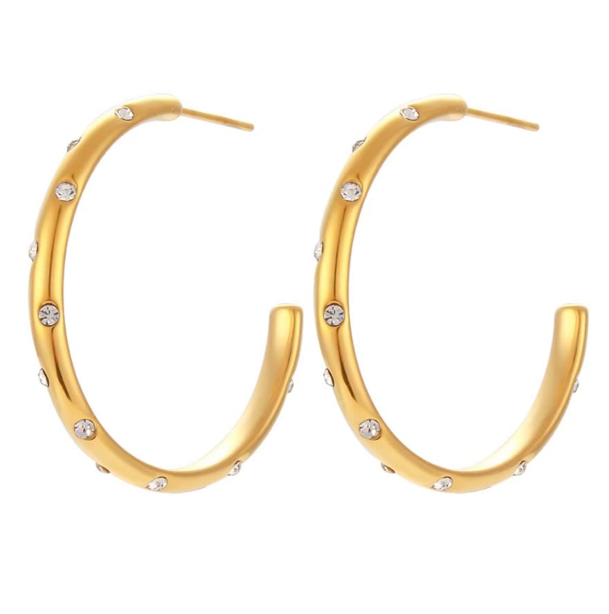 Beverly Earrings - 18k Gold Plated Stainless Steel