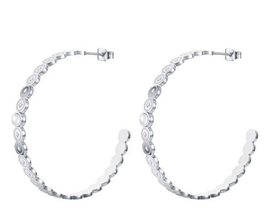 Adelina Hoop Earrings - 18k Gold Plated Stainless Steel