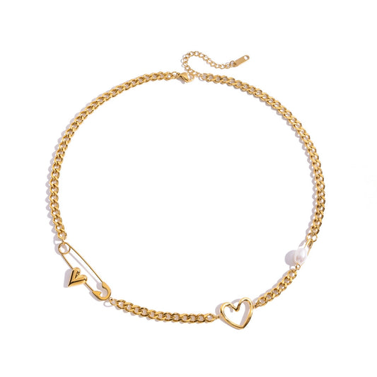 Love Rebel Necklace - 18k Gold Plated Stainless Steel