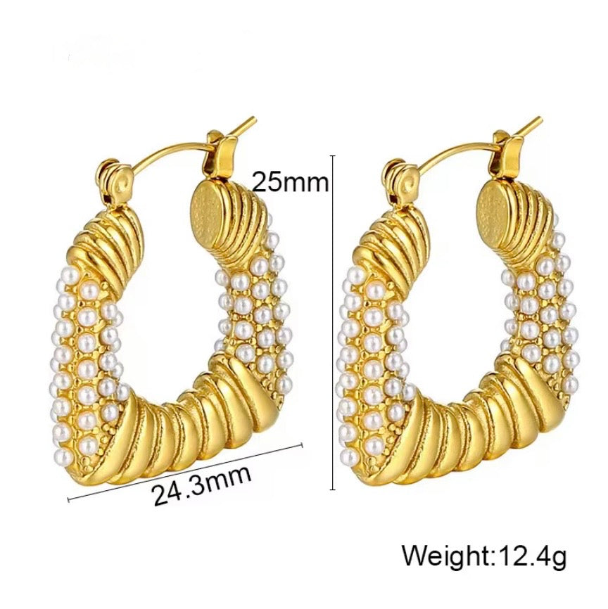 Crystal Earrings - 18k Gold Plated Stainless Steel