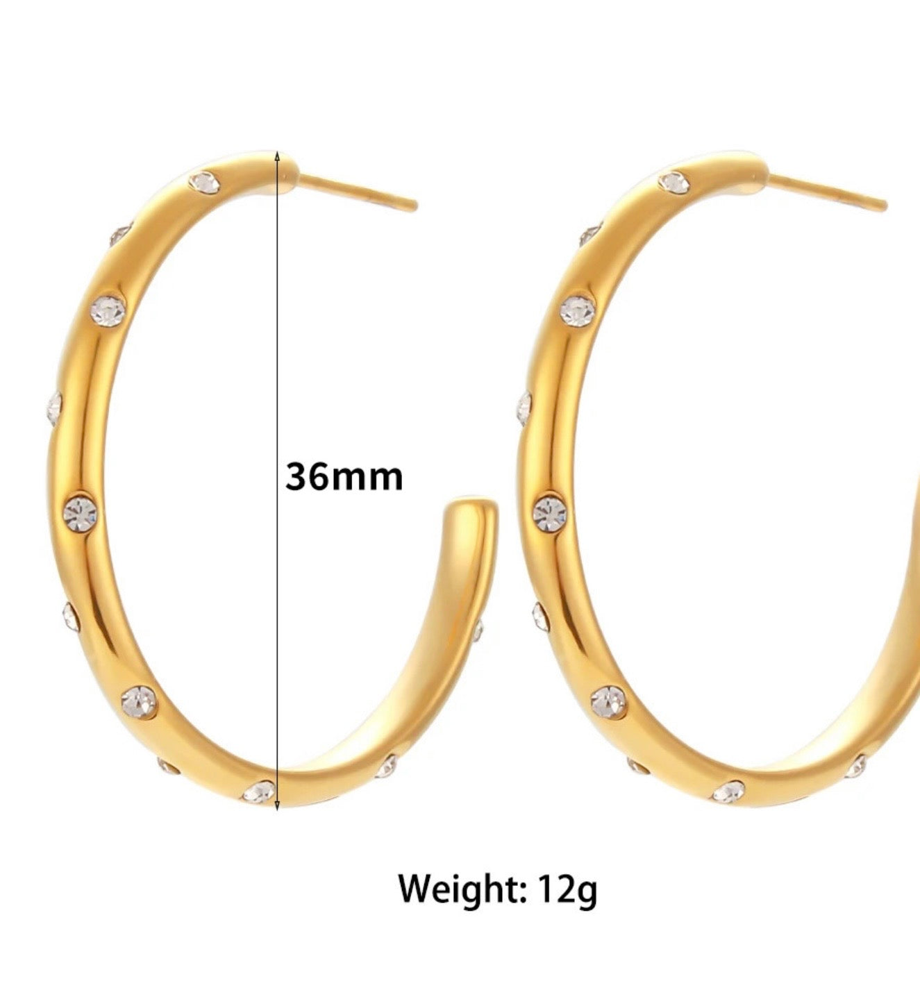 Beverly Earrings - 18k Gold Plated Stainless Steel