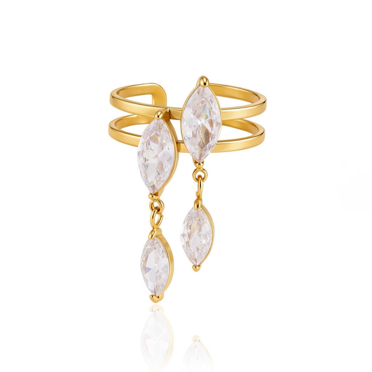Vivica Adjustable Ring - 18k Gold Plated Stainless Steel