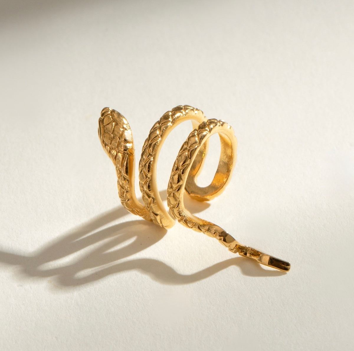 Venom Kiss Ear Cuff - 18k Gold Plated Stainless Steel Snake