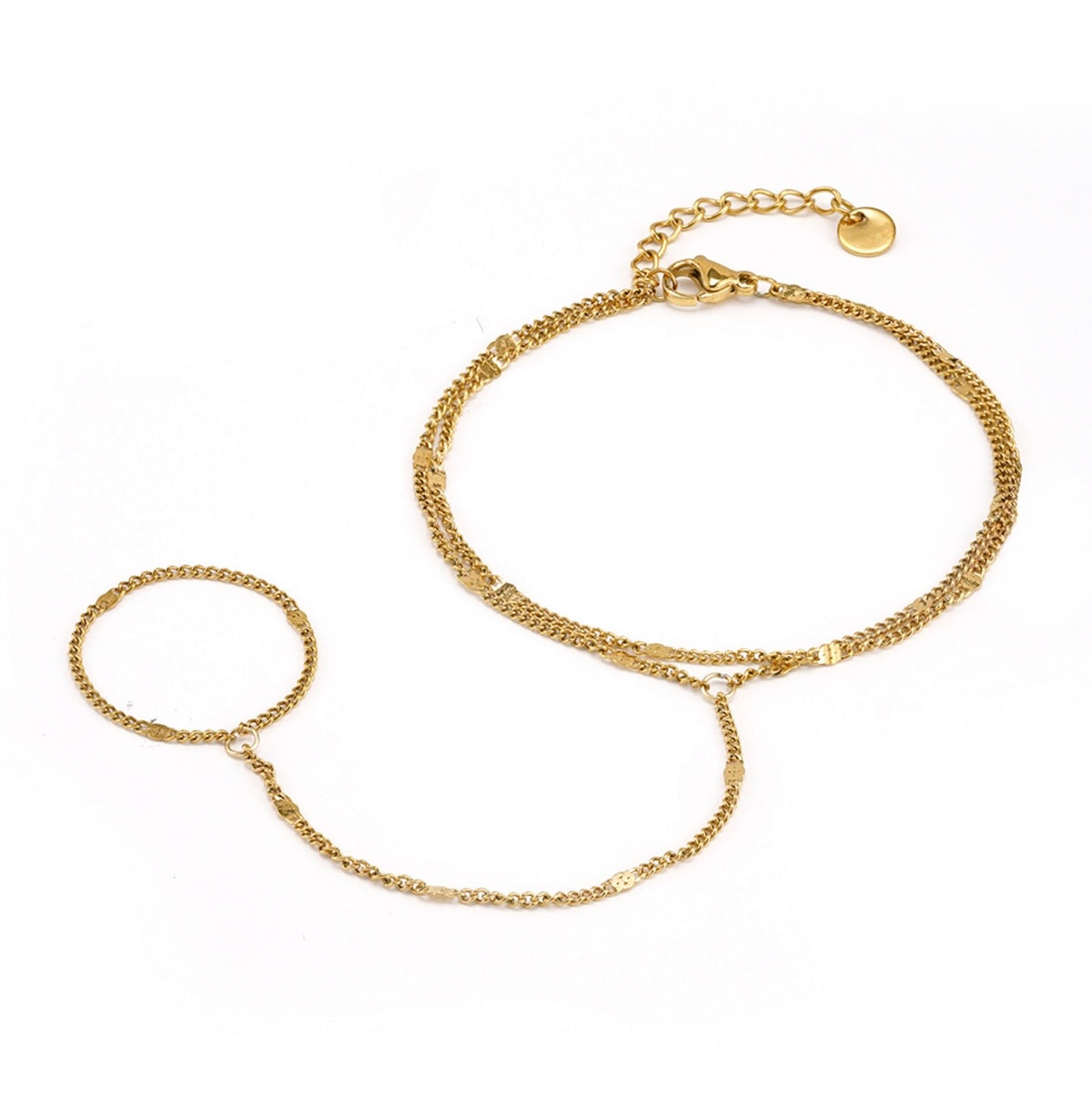 Azelle Hand Chain - 18k Gold Plated Stainless Steel