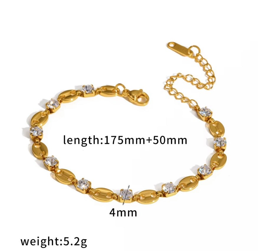 Milana Bracelet - 18k Gold Plated Stainless Steel