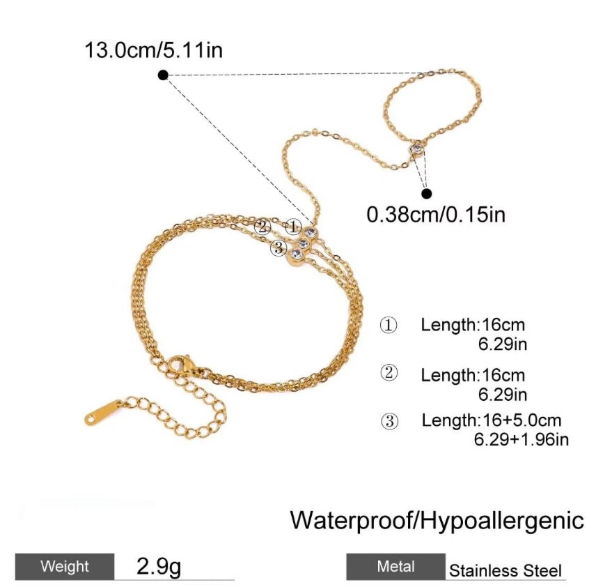 Leslie Hand Chain - 18k Gold Plated Stainless Steel