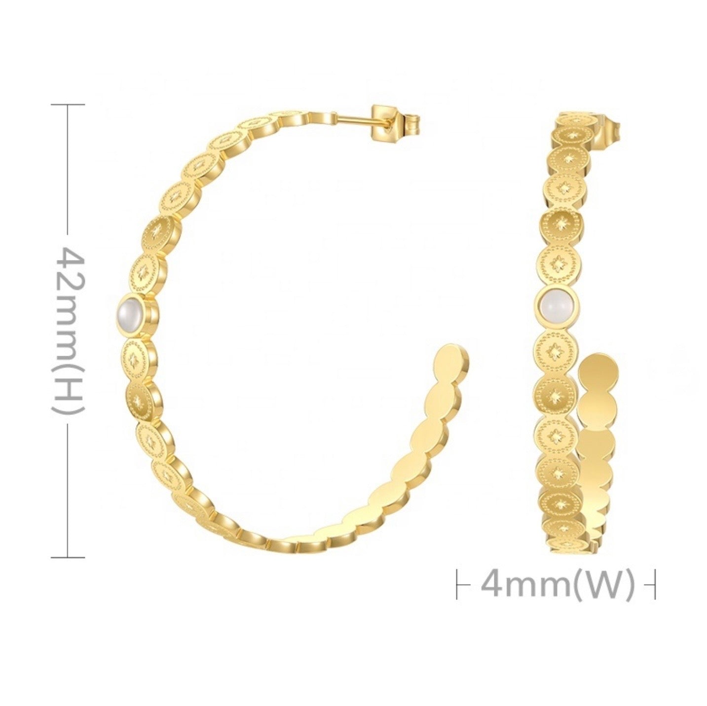 Adelina Hoop Earrings - 18k Gold Plated Stainless Steel