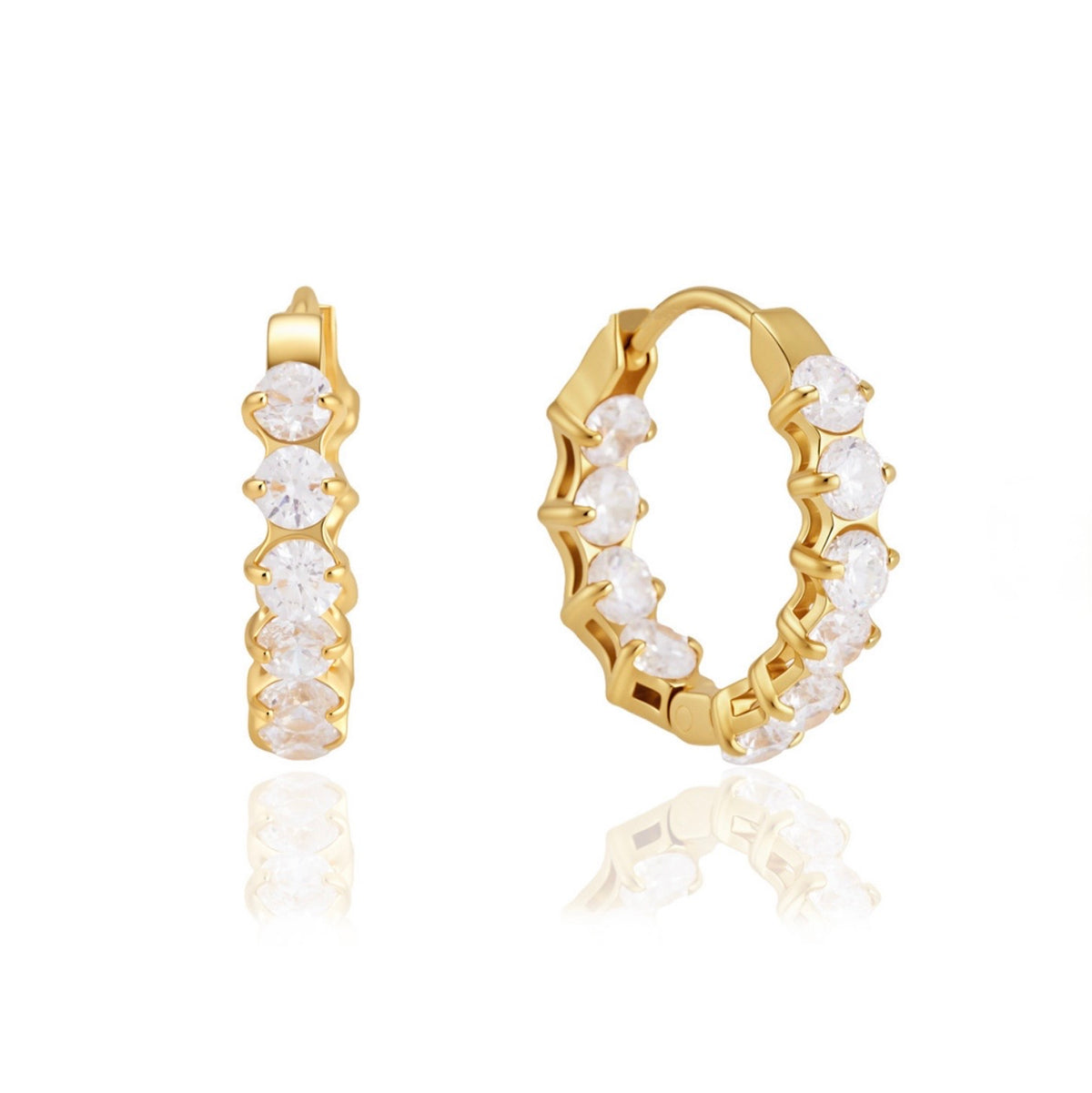 Eleanor Small Hoop Earrings - 18k Gold Plated Stainless Steel
