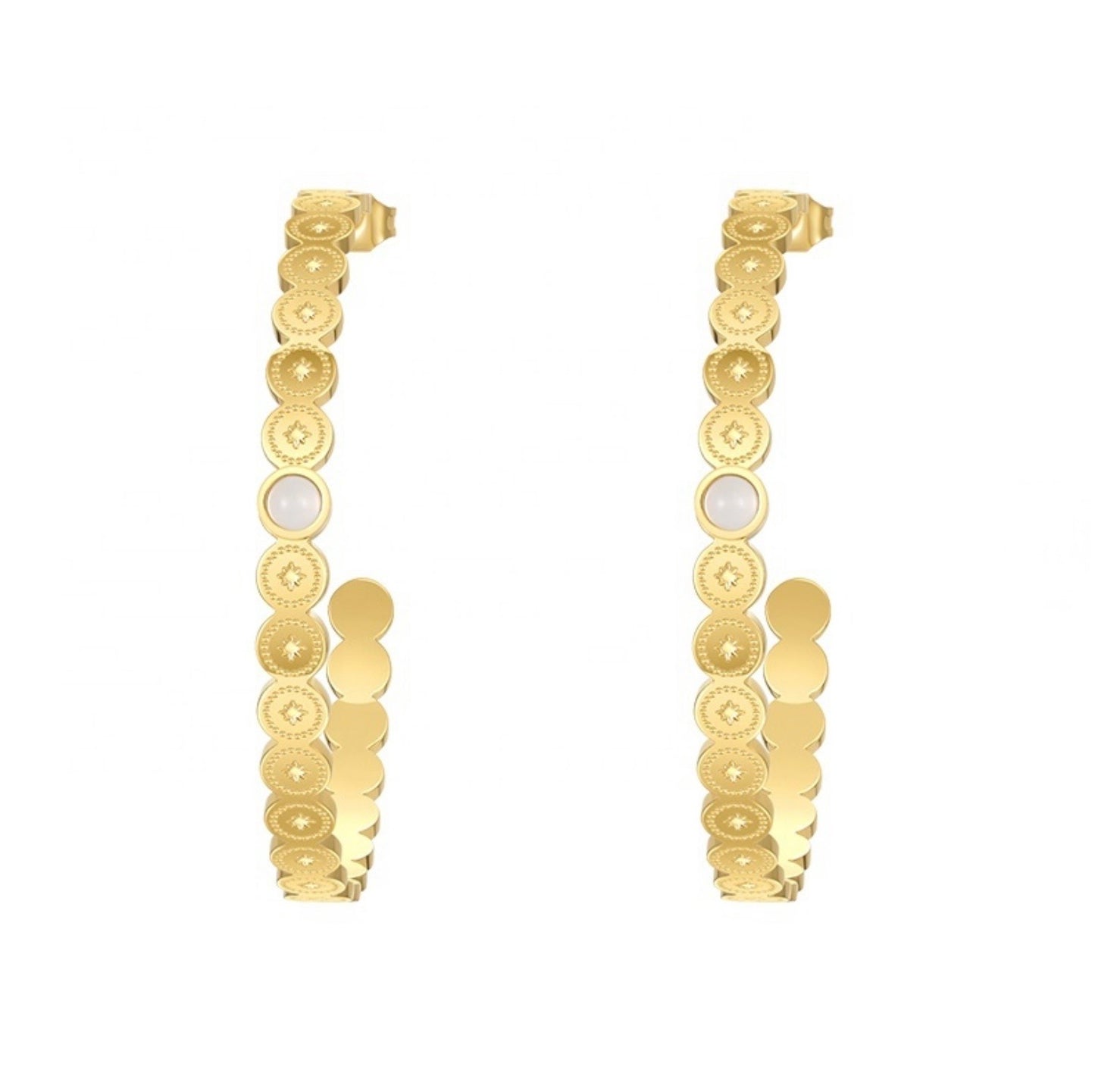 Adelina Hoop Earrings - 18k Gold Plated Stainless Steel