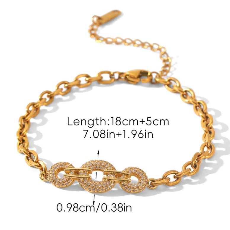 Melina Bracelet - 18k Gold Plated Stainless Steel