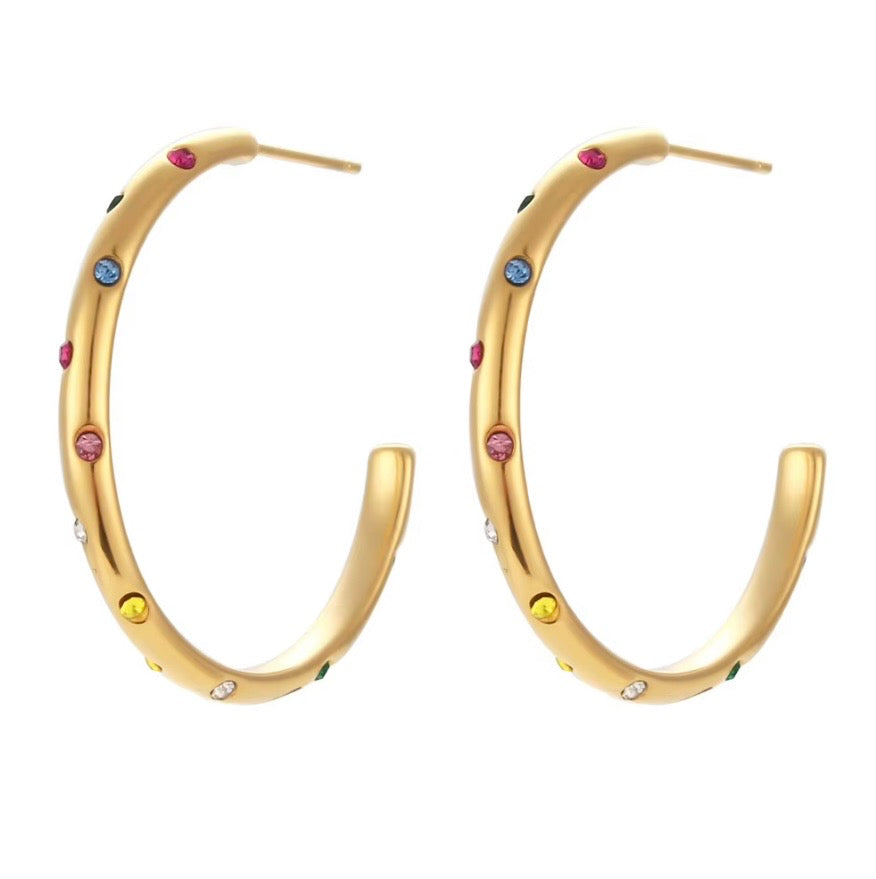 Beverly Earrings - 18k Gold Plated Stainless Steel