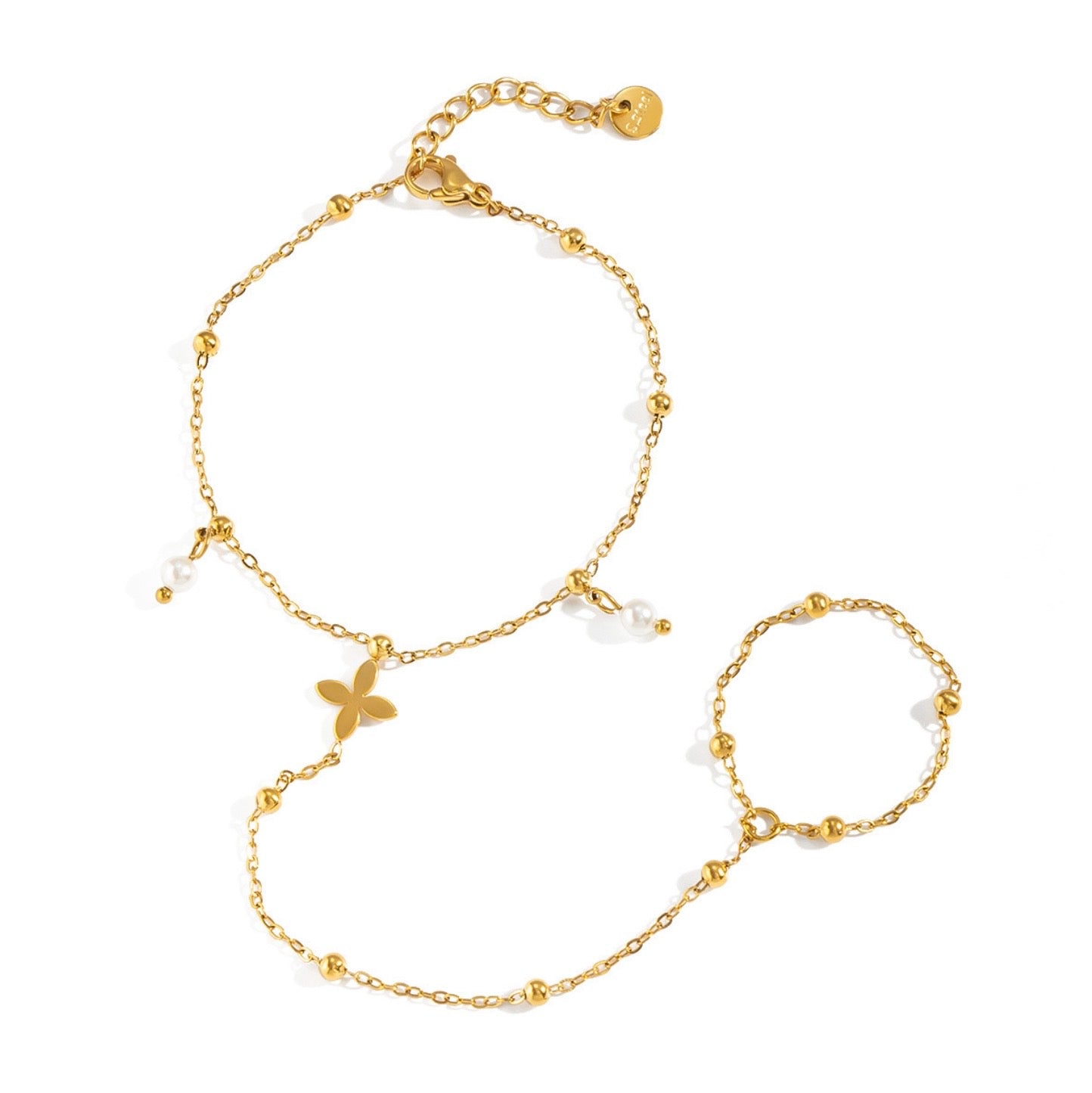 Marcella Hand Chain - 18k Gold Plated Stainless Steel
