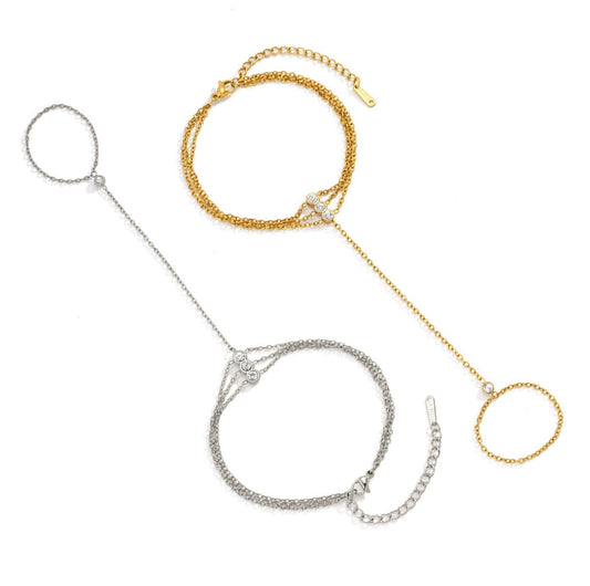 Leslie Hand Chain - 18k Gold Plated Stainless Steel