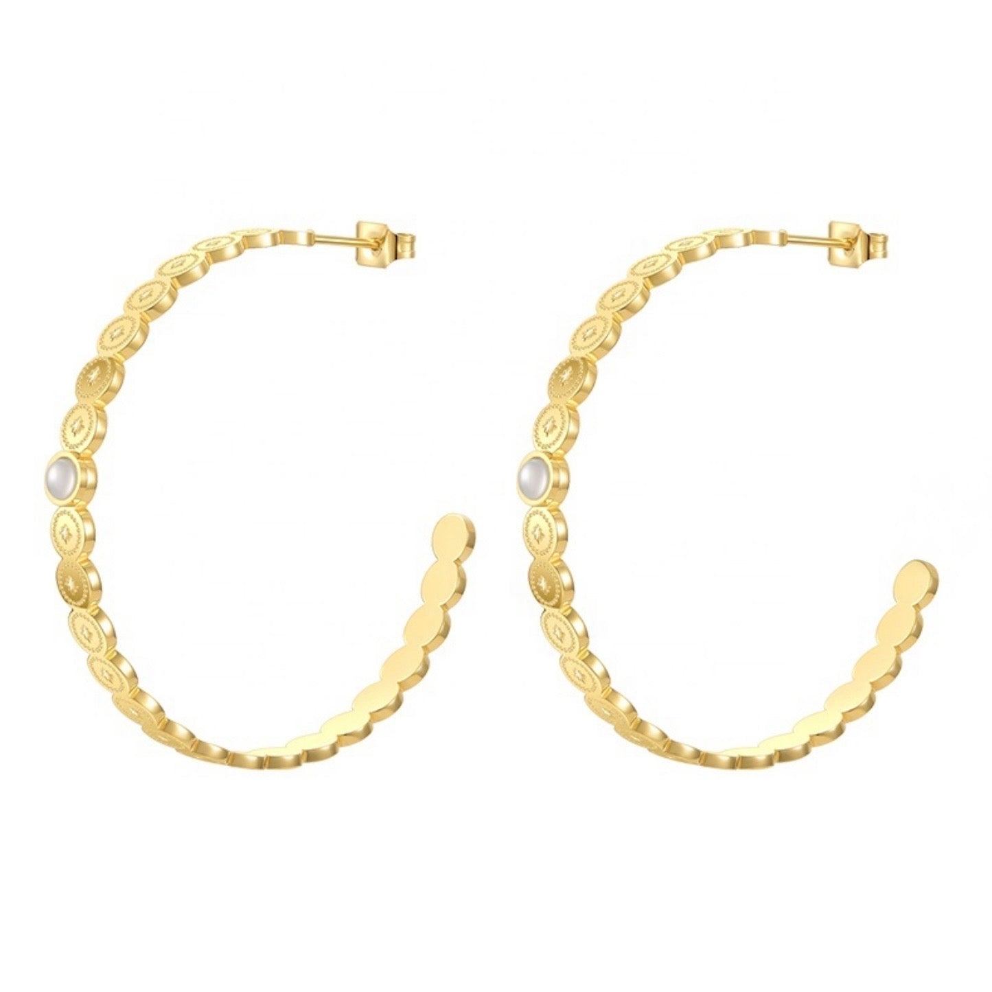 Adelina Hoop Earrings - 18k Gold Plated Stainless Steel