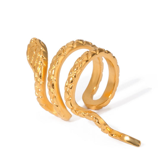 Venom Kiss Ear Cuff - 18k Gold Plated Stainless Steel Snake
