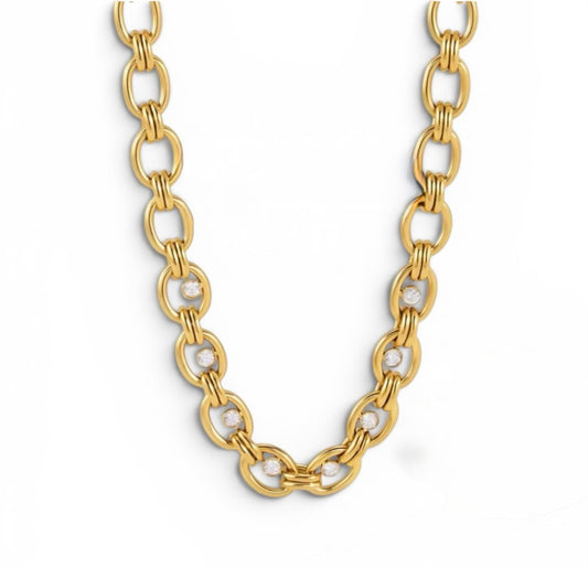 Evelina Necklace - 18k Gold Plated Stainless Steel
