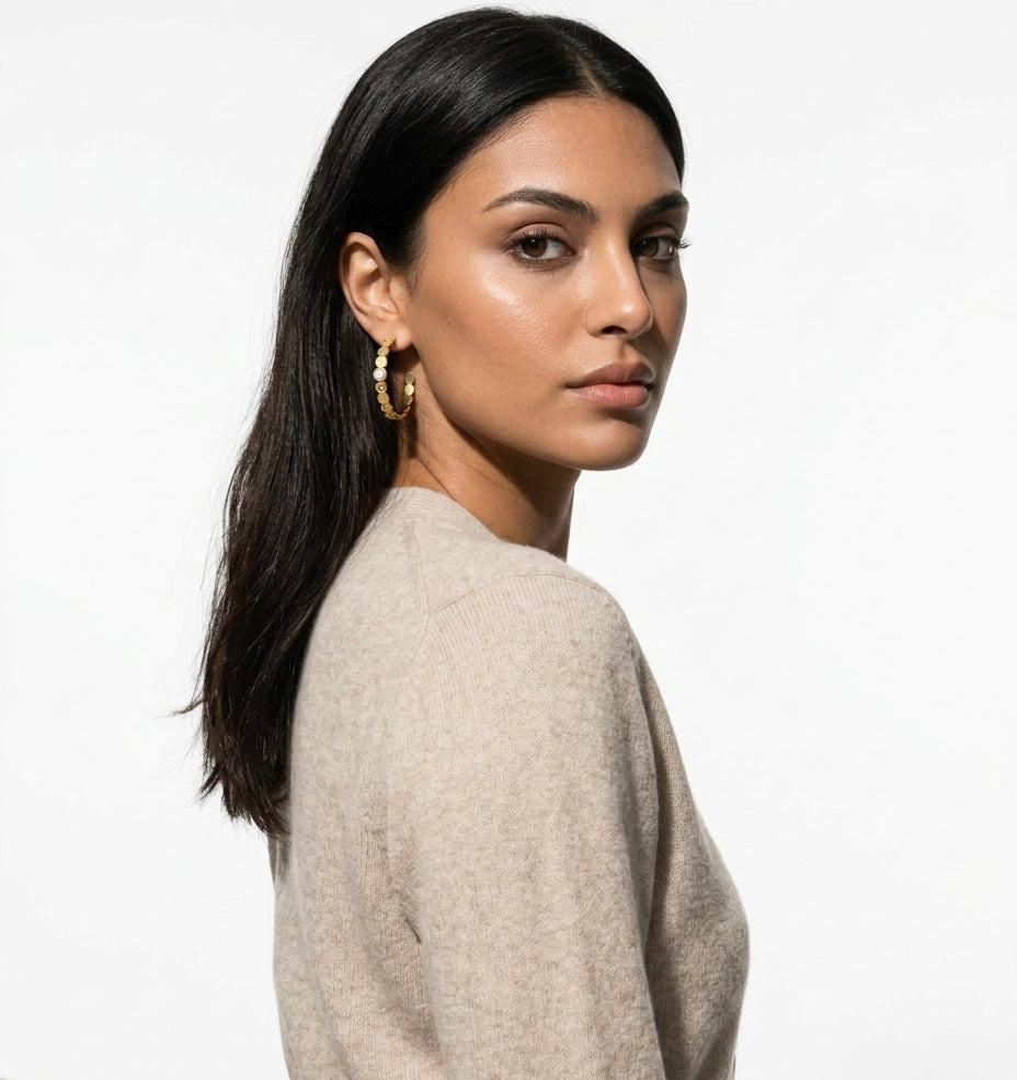 Adelina Hoop Earrings - 18k Gold Plated Stainless Steel