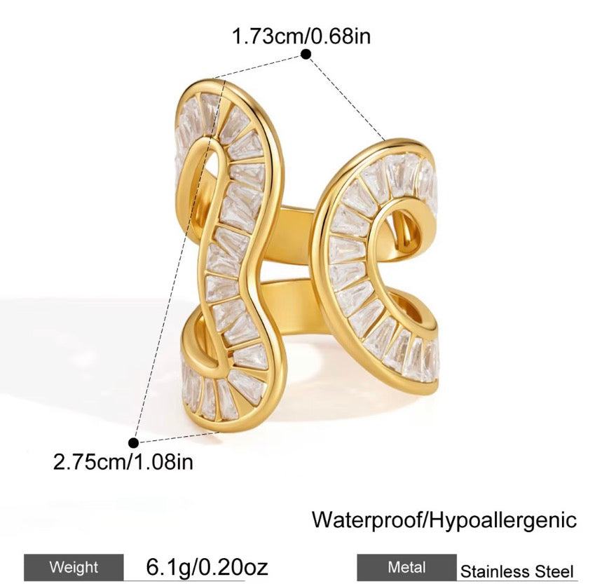 Kayla Ring - 18k Gold Plated Stainless Steel