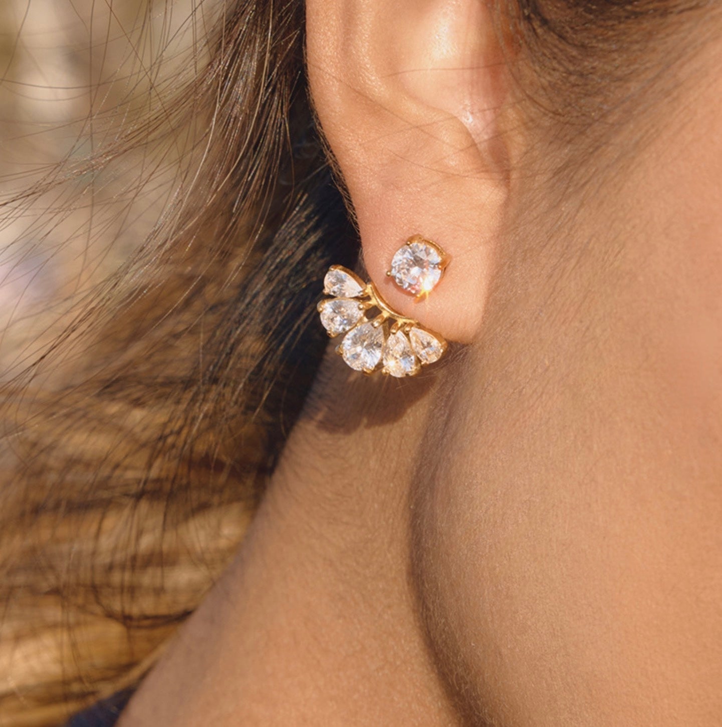 Magnolia Earrings- 18k Gold Plated Stainless Steel
