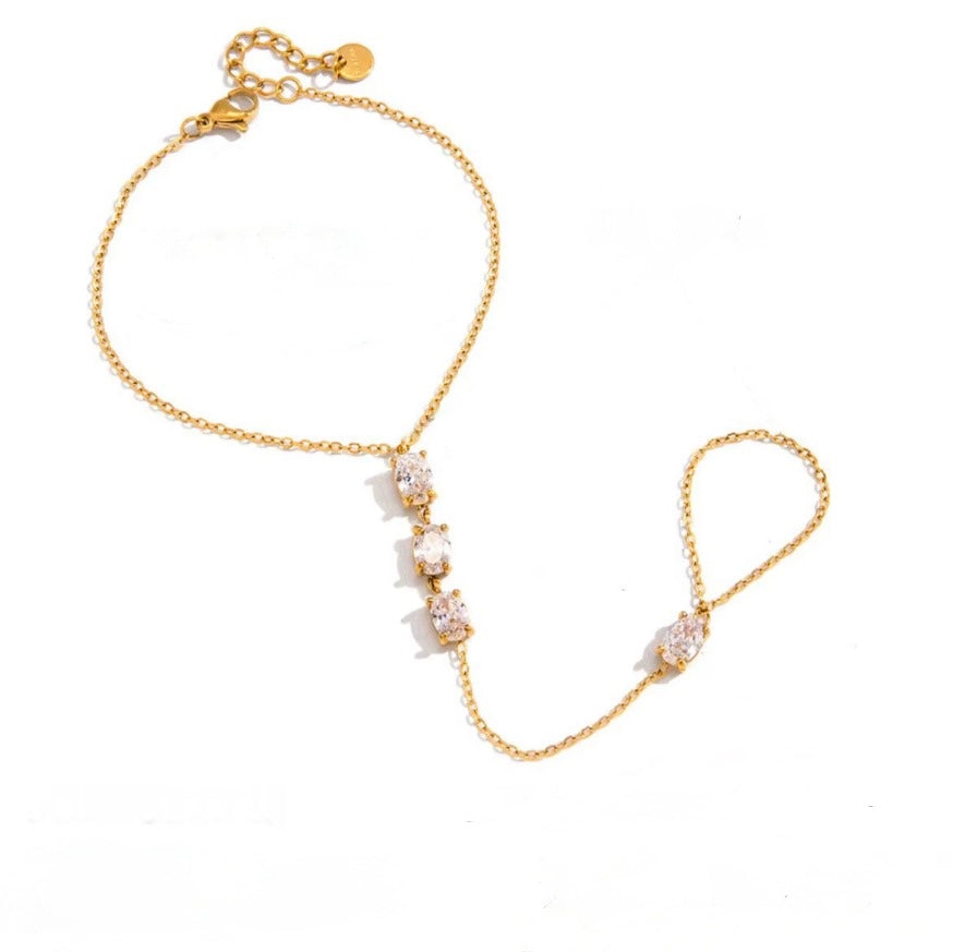 Margaux Hand Chain - 18k Gold Plated Stainless Steel
