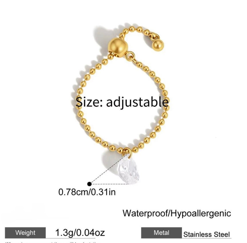 Livia Ring - 18k Gold Plated Stainless Steel