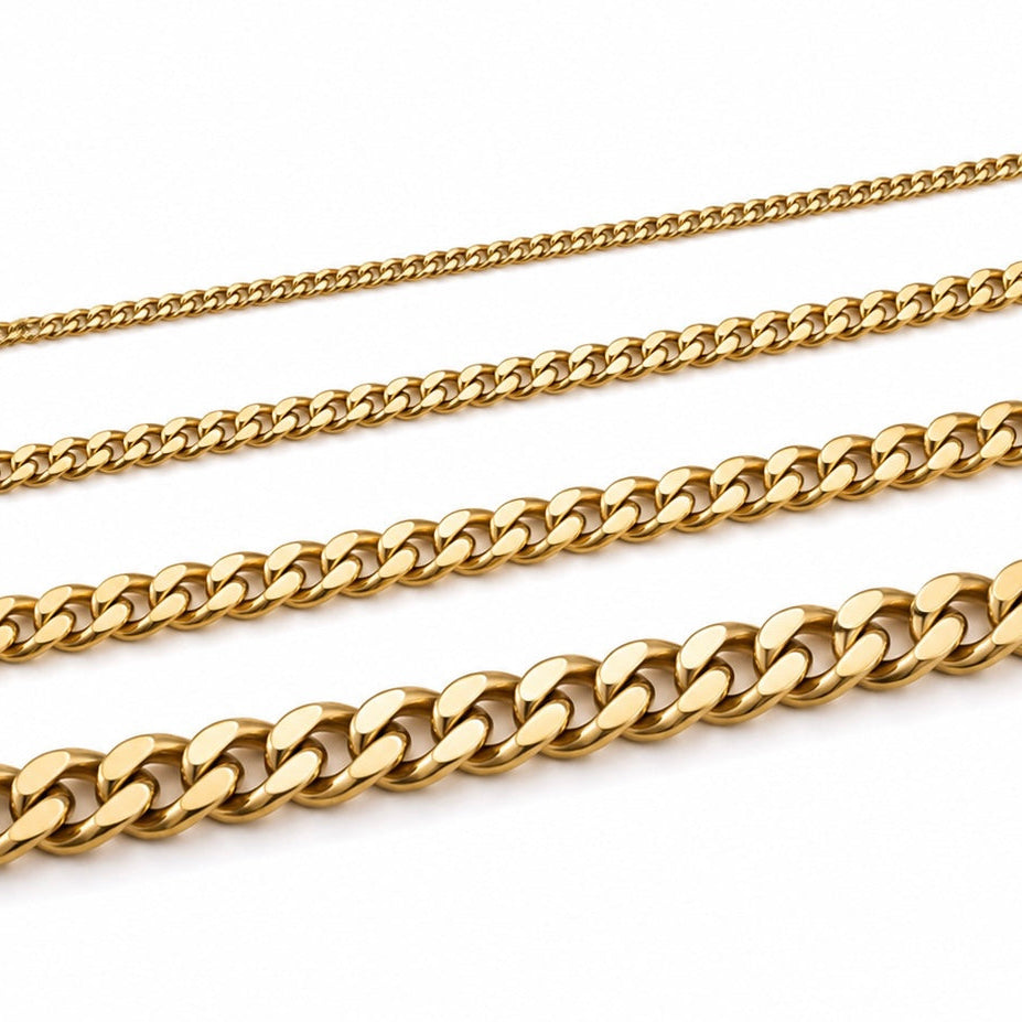 Cuban Link Chain Necklace - 18k Gold Plated Stainless Steel