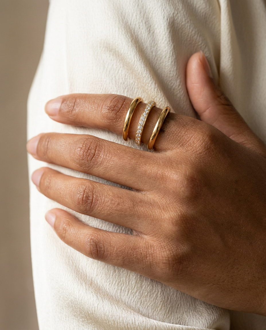 Tatiana Ring - 18k Gold Plated Stainless Steel