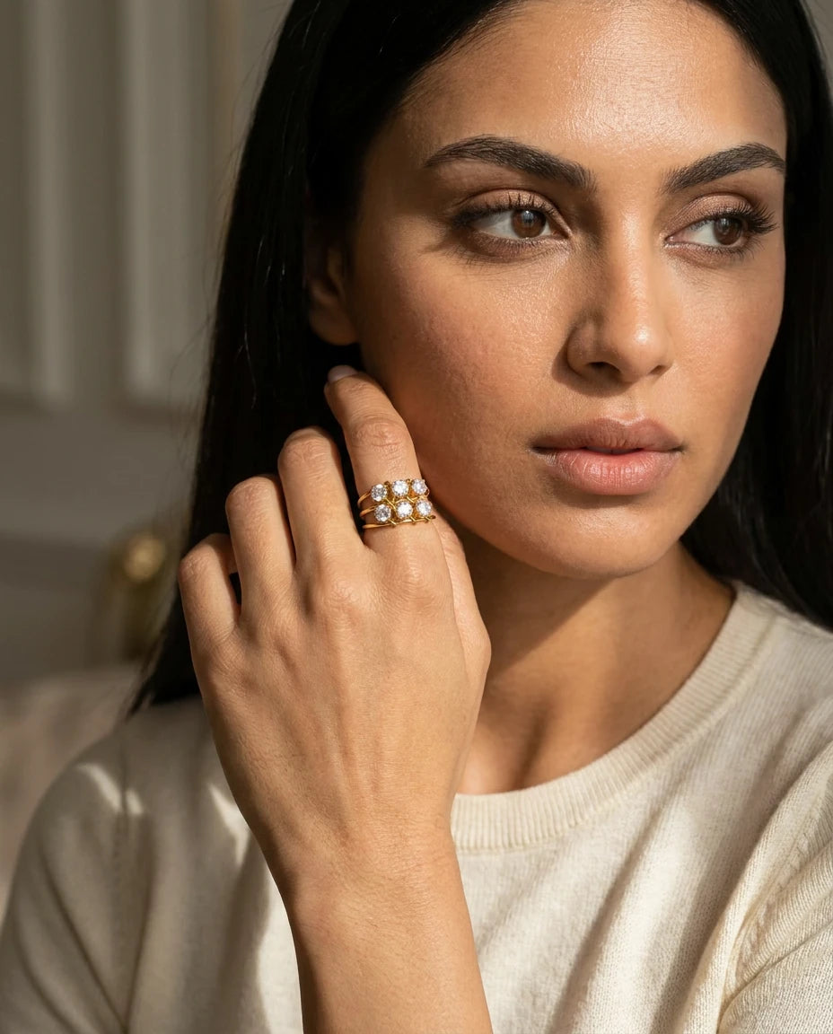 Briony Ring - 18k Gold Plated Stainless Steel