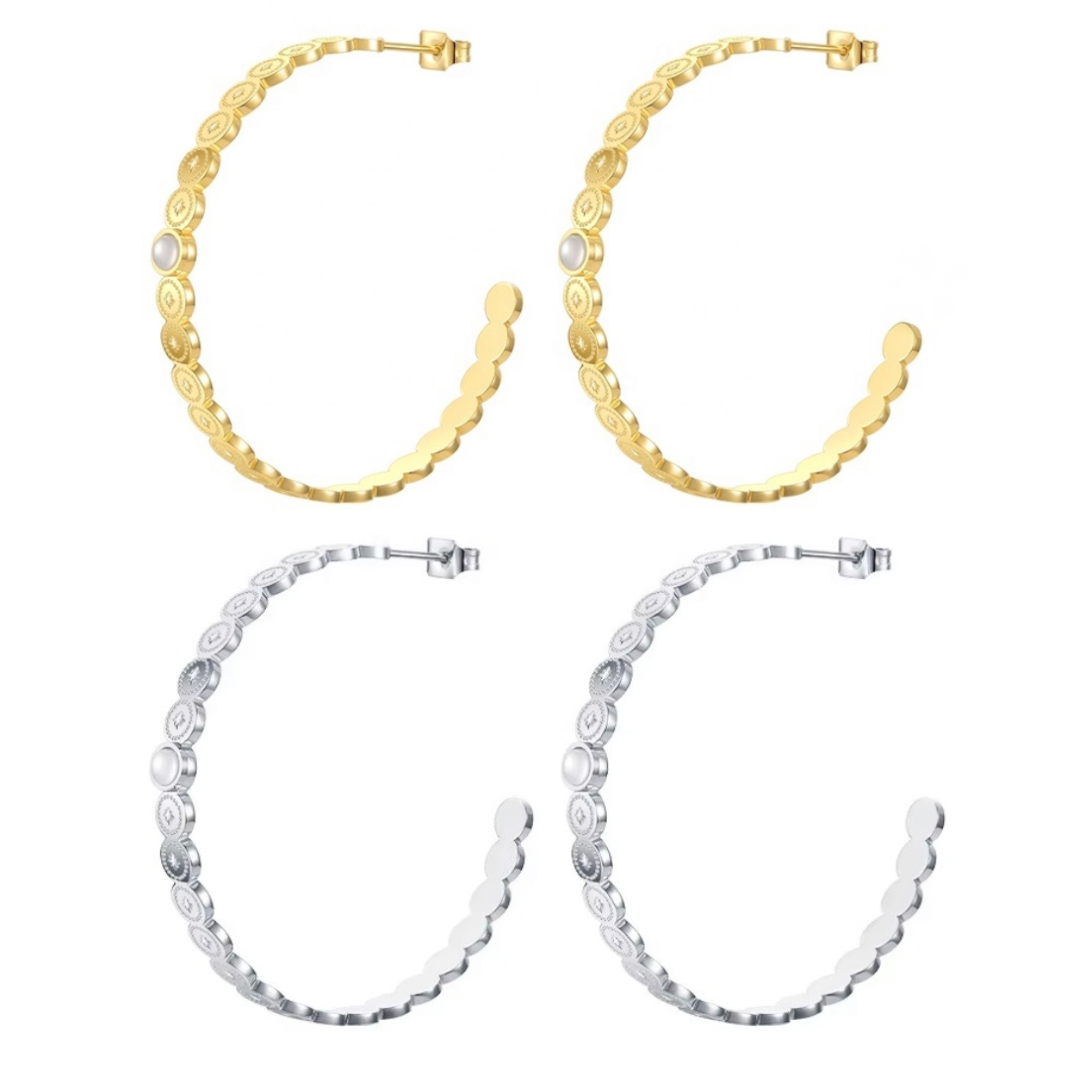 Adelina Hoop Earrings - 18k Gold Plated Stainless Steel