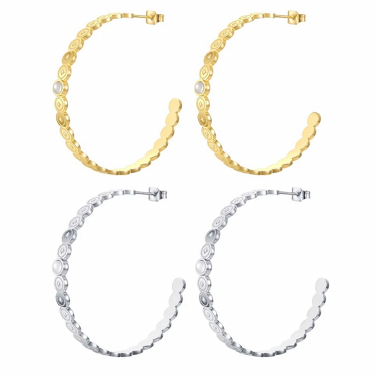 Adelina Hoop Earrings - 18k Gold Plated Stainless Steel