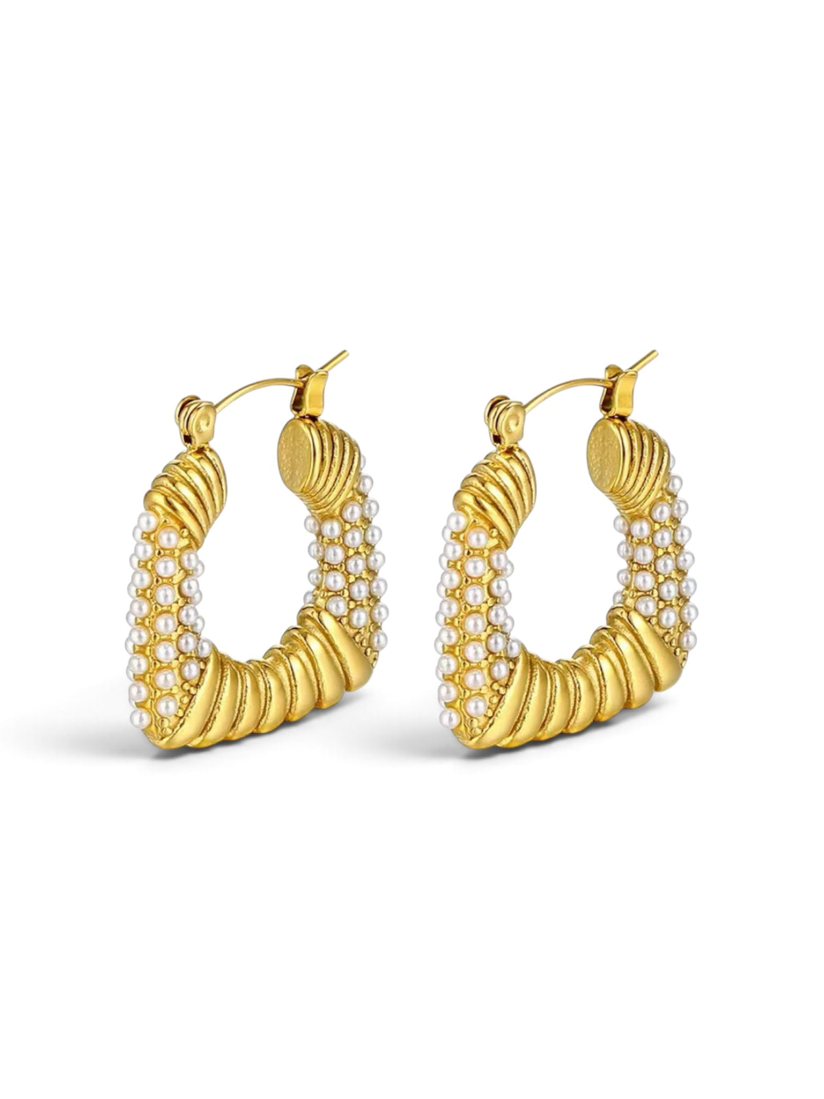 Crystal Earrings - 18k Gold Plated Stainless Steel