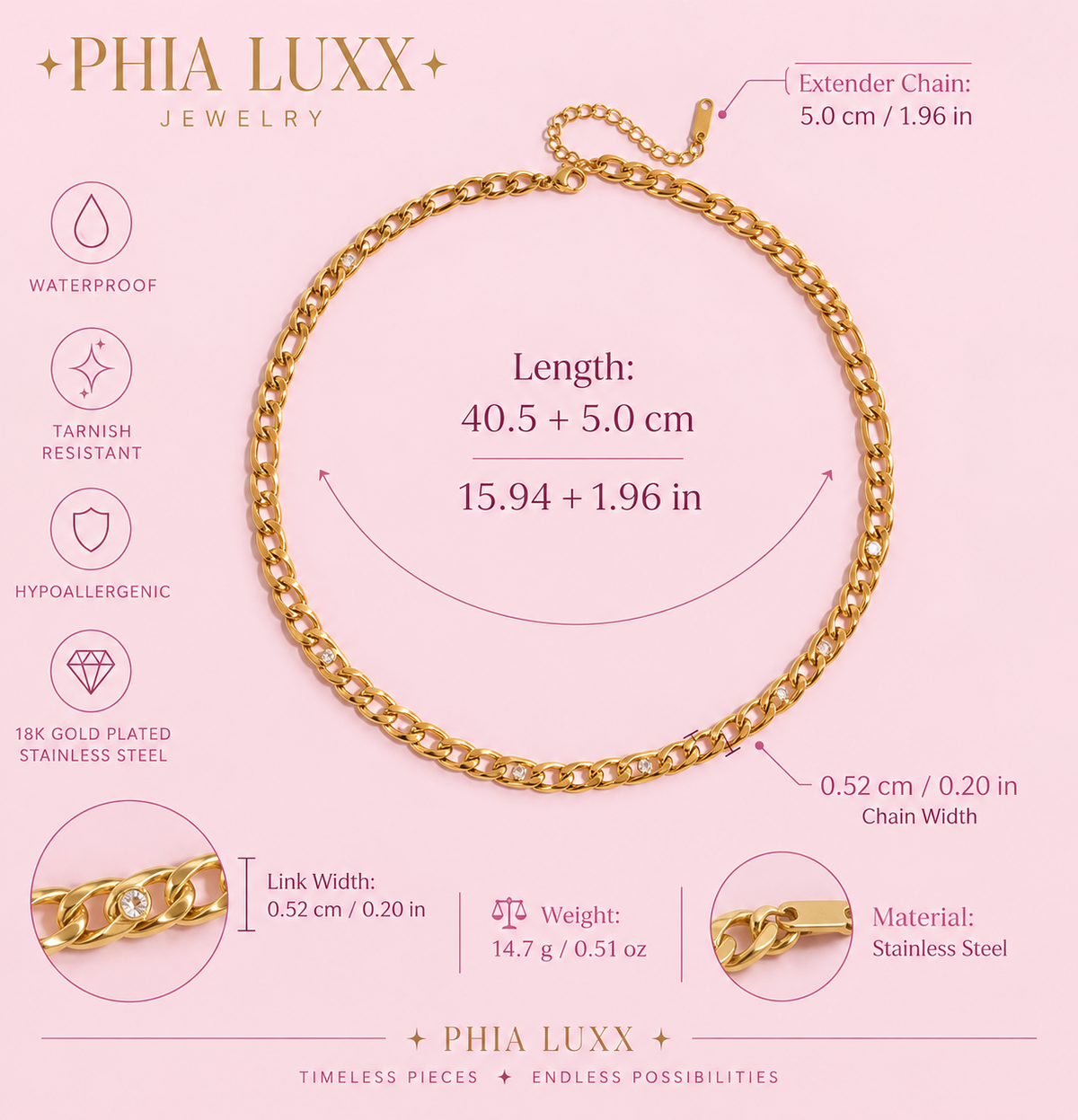 Asia Necklace - 18k Gold Plated Stainless Steel
