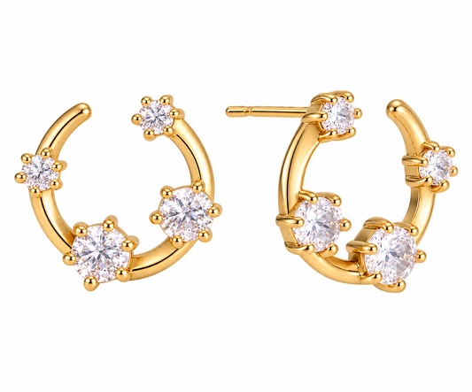 Dehlia Earrings - 18k Gold Plated Stainless Steel